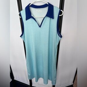 Two Tone Blue Activewear Dress with Pockets